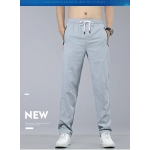 Brand Summer Men's Clothing Pants New Zipper pocket Casual Slim Pant Straight Solid Color Fashion Stretch Business Trousers Male