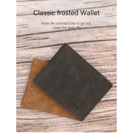 2023 New Bussine Men's Wallets Short Black Brown Purse Minimalist Man PU Leather Purse Small Money Pocket Fashion Wallet for Men